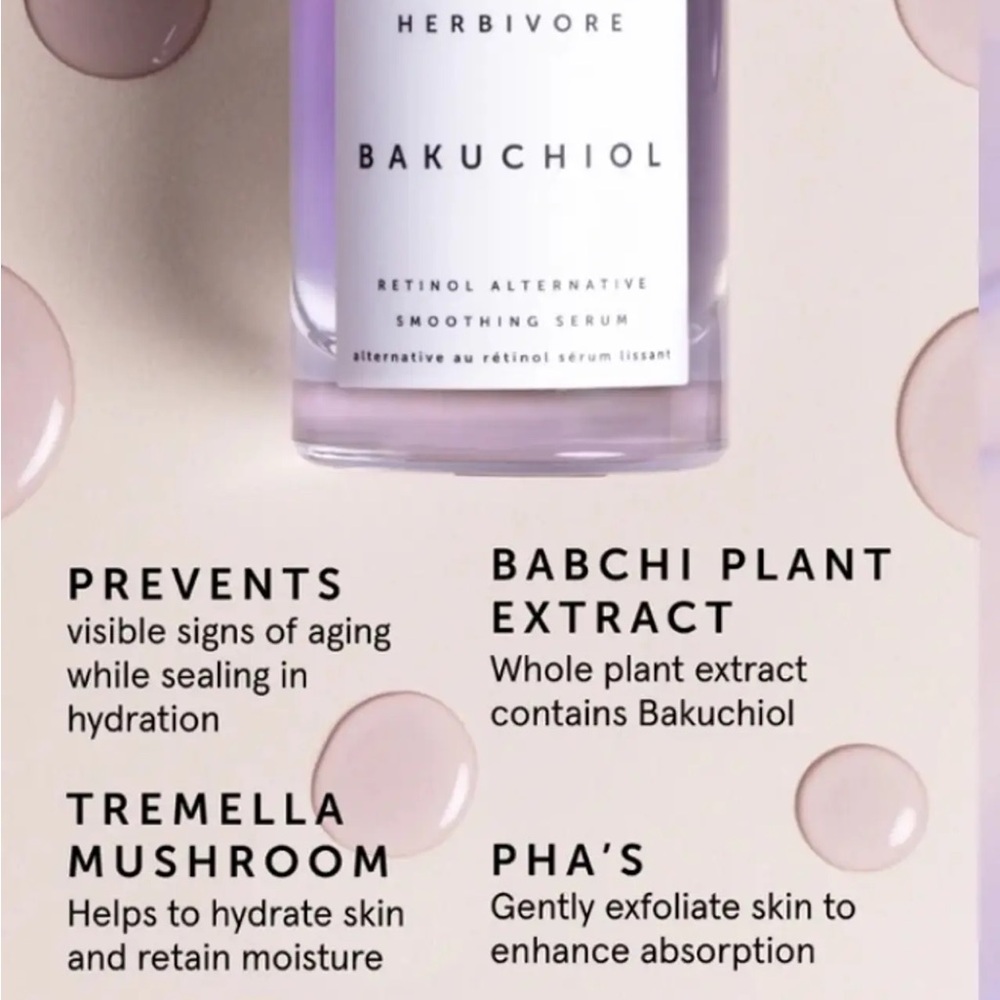 Herbivore Bakuchiol Smoothing Serum - Retinol Alternative - Picture 3 of 5